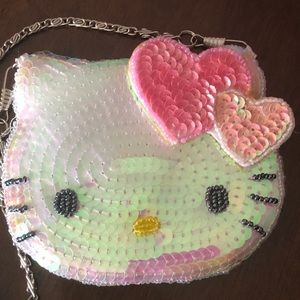 Hello Kitty sequin coin purse/ wristlet